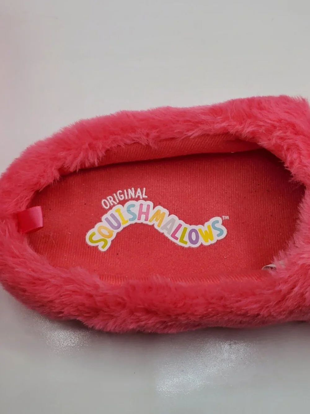 Squishmallows Pink Fox Plush Slippers Kids Size 4/5 Fuzzy Cozy House Shoes